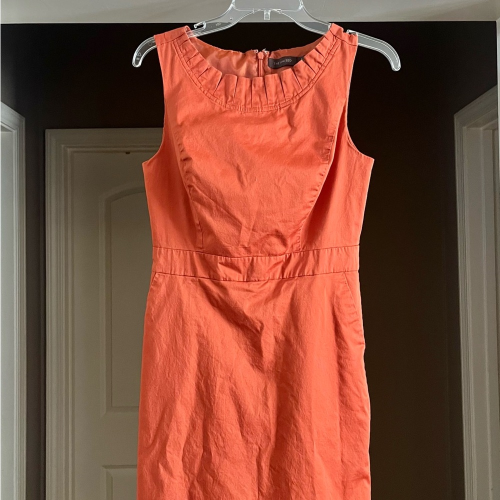 The Limited Orange Sleeveless Midi Dress